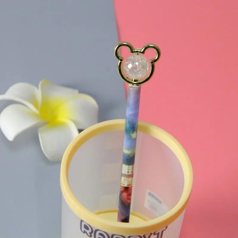 Cute Cartoon Crystal Bear Gel Ink Pens Kawaii Stationery Material Office School Supplies Kids Gifts 1 Piece