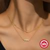 Exquisite Four-Leaf Clover Geometric Oval Shape Fashionable Light Luxury S925 Sterling Silver Ins Simple Wind Necklace