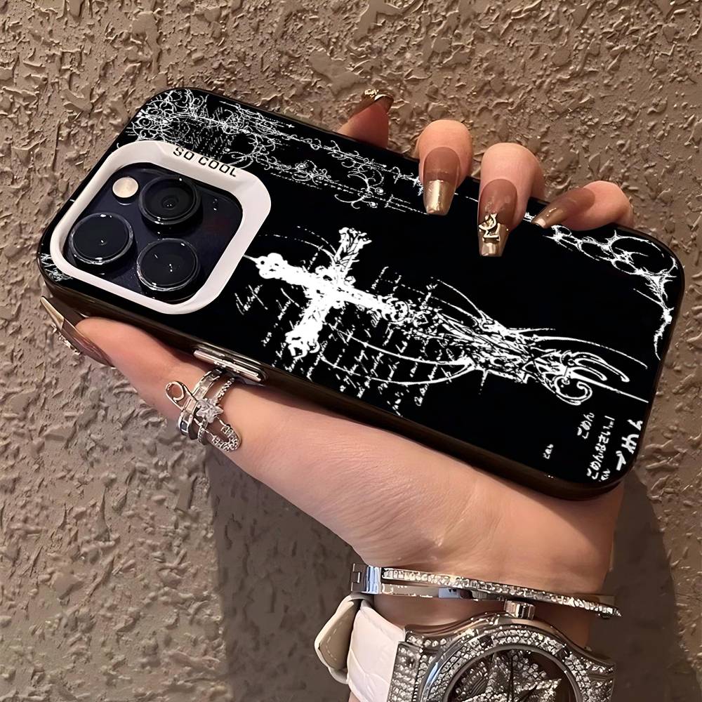 Готический Кибер Сигил Крест Цветной Чехол Для Телефона Для iPhone 17 16 15 14 13 12 11 Pro Max Plus Матовый Чехол