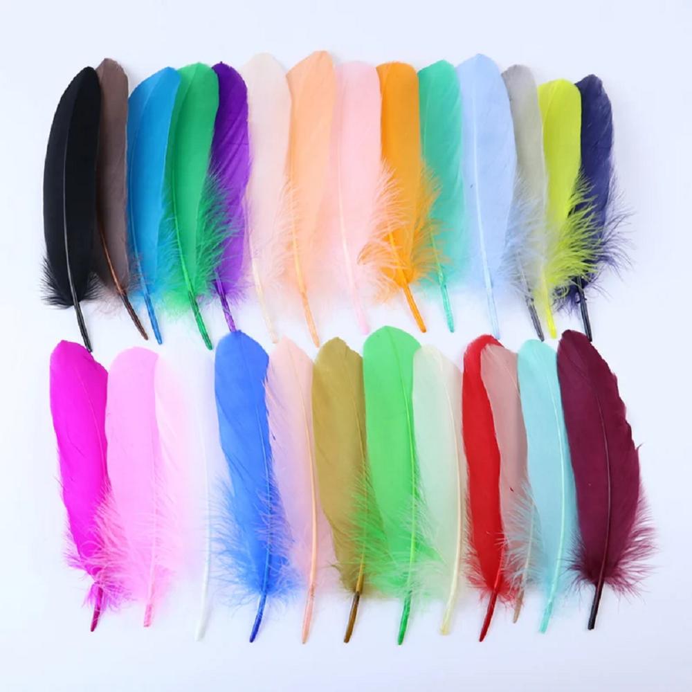 Natural Goose Feathers Dyed Multicolor Swan Feather for Crafts Wedding Jewelry Party Accessories 15-20cm/6-8 Inch
