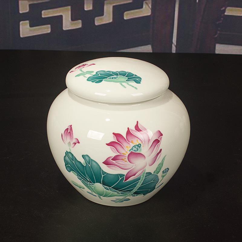 Герметичная сине-белая фарфоровая керамическая банка для меда с закручивающейся силиконовой крышкой