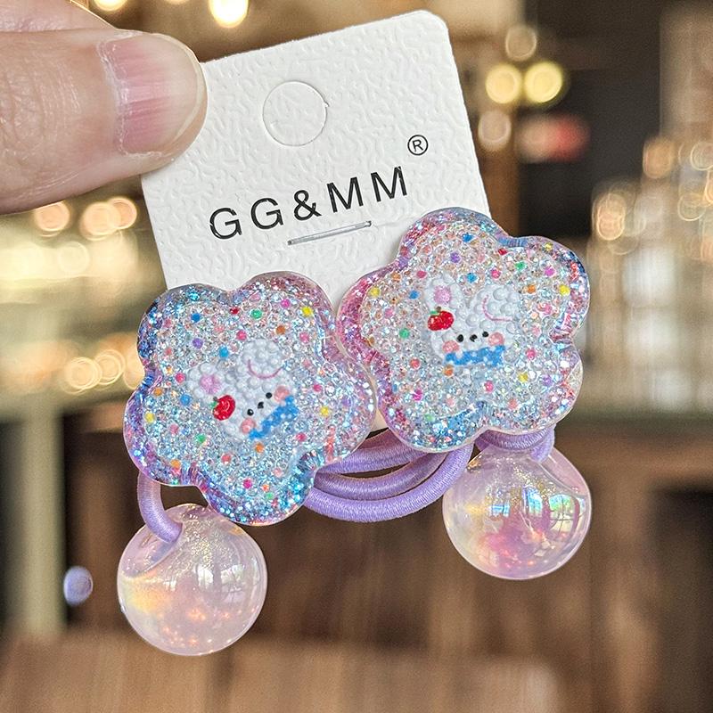 2 Pieces Cute Colorful Princess Hair Bands Kids Elastic Hair Ropes Girls Hair Accessories Children's Headwear