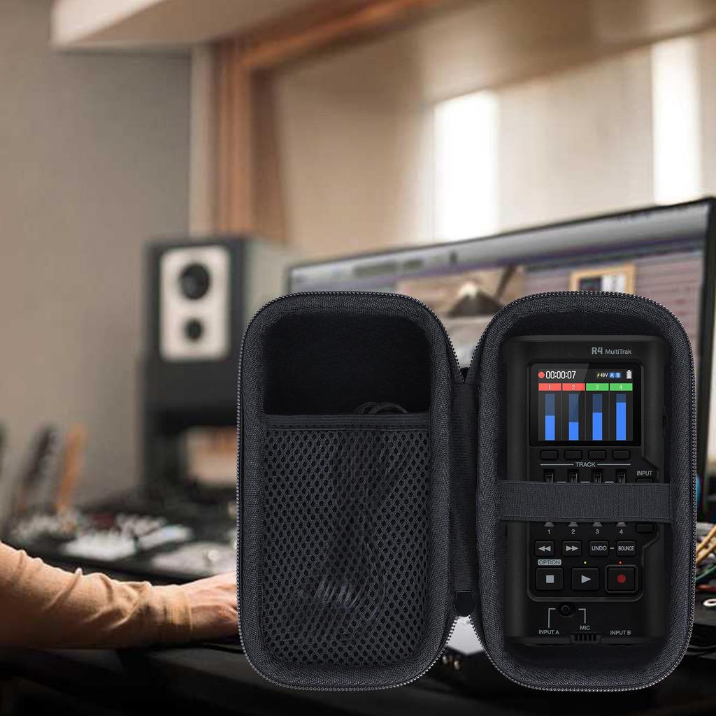 Портативный рекордер Zoom R4 MultiTrak 32bit Float, совместимый с футляром для хранения Lebakort, многодорожечный