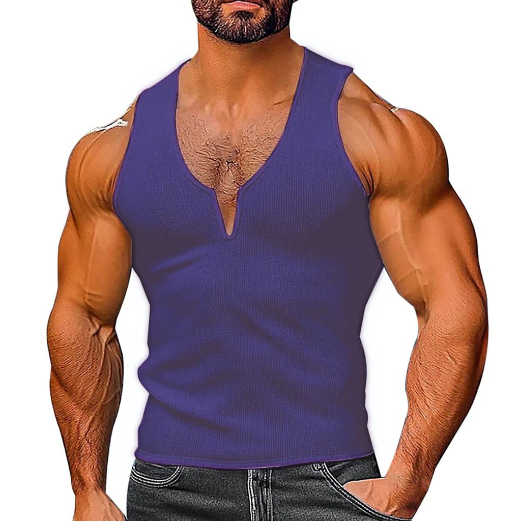 Men  V-Neck  Leisure  Sleeveless  Vest