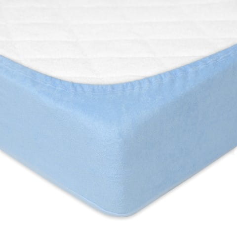 Prześcieradło frotte z gumką 210/220x190/200 premium blado niebieskie