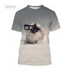 Men's Casual T-shirt Women Cute T-shirt Comfortable Couples Round 3D Printed Animal Guinea Pig Cute Printed T-shirt Summer