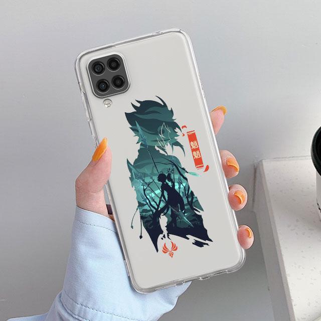 Прозрачный чехол для Samsung Galaxy A52 A12 A51 A32 A21s A71 A32 A22 50 A70 A31 A72 5G чехол для телефона аниме Genshin Impact Coque Capa