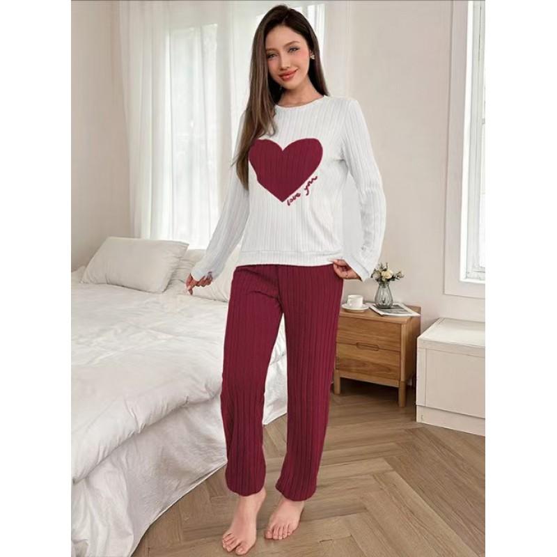 Ladies Long Sleeve Pajama Set Soft Loungewear Women All S-XXXL