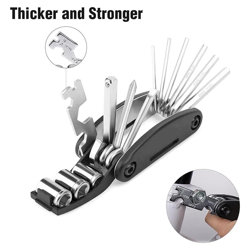 16 в 1 Наборы ручных инструментов для ремонта велосипедов и мотоциклов Многофункциональный складной мини-набор отверток