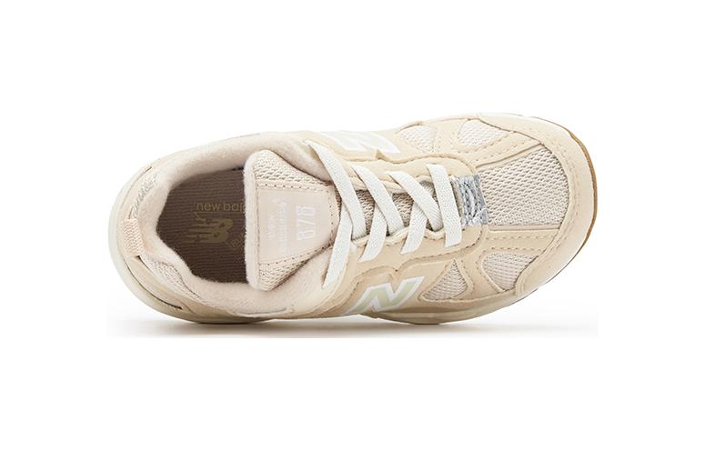 New Balance NB 878 Амортизация, Износостойкие Низкие Детские Кроссовки Бежевый Белый Коричневый Для Младенцев И Малышей IV878EC1