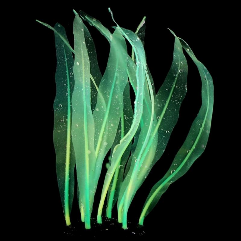 Aquarium Soft Kelp Artificial Silicone Plant Move With Water Flows 7 Inch High Realistic Seaweed Fish Tanks Decorations