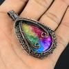 Rainbow Solar Quartz 999 Copper Wire Wrapped Pendant, Handmade Gemstone Pendant Jewelry, Gifts For Wife Brand New Pendant