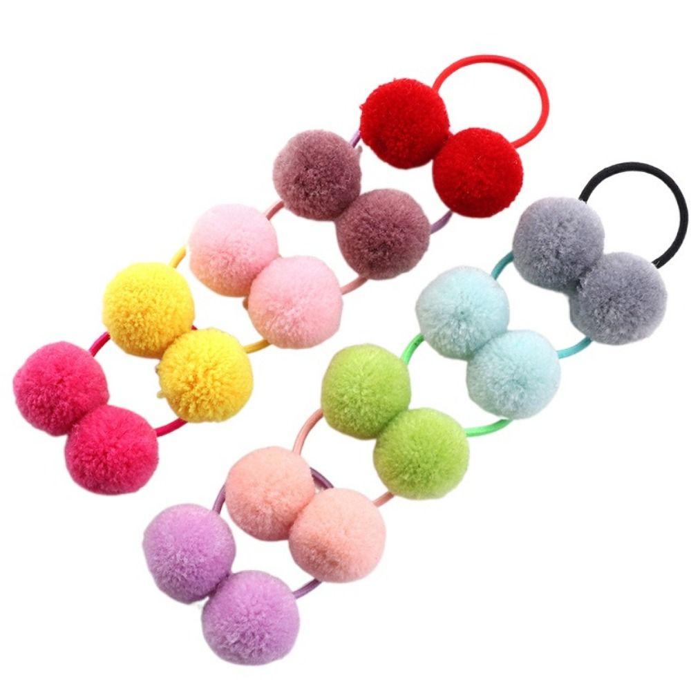 10 шт. Двойные плюшевые шарики Банты для груминга питомцев Плюшевые резинки для волос собаки Эластичные резинки для волос питомца Груминг