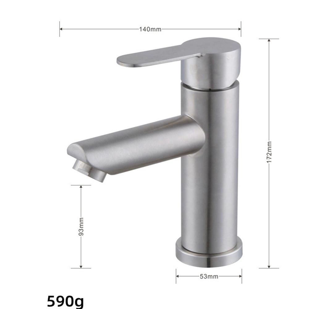 304 Stainless Steel Basin Faucet, Household Bathroom Wash Basin Hot and Cold Faucet, Black Basin Faucet