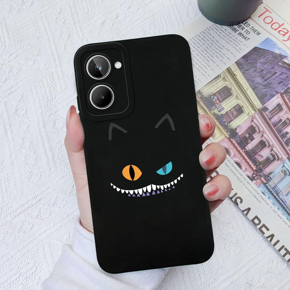 Для Realme 9 10 Pro + Plus 5 6 7 8 Pro чехол с милым котом защитный квадратный жидкий мягкий силиконовый бампер для OPPO Realme 2 5i 6i 8i 9i Fundas Coque