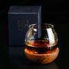 SLOW-ROLL Glass Roly-poly Design Spherical Whiskey Enjoyable Glasses Match Wooden Pallet Taste Brandy Snifters Whisky Tumbler