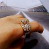 Electroplated Zircon Inlaid Ring - European & American Fashion Engagement Jewelry