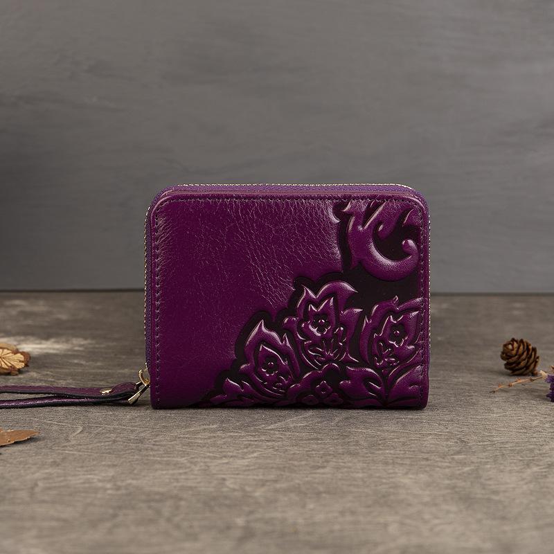 Женский кошелек, винтажная тисненая сумка для карт, многофункциональный кошелек для монет большой емкости