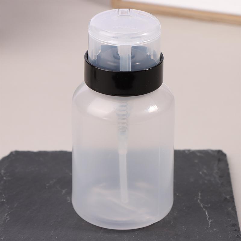 1Pc 60/200Ml Empty Press Nail Bottle Pump Dispenser Plastic Polish Portable Liquid Makeup Remover Cleaner Manicure Tool