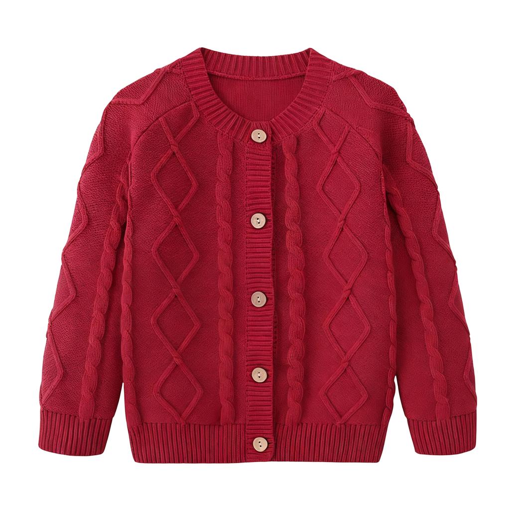 Children's Fashion Casual Cardigan Knitted Long Sleeve Top