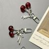 1/2 Pcs Cute Cherry Keychain Pendants Girl Heart Bag Backpack Hanging Christmas Tree Bow Charm Phone Chain Keyring Birthday Gift