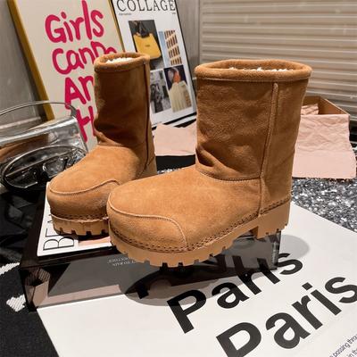 Женские зимние легкие теплые дутые сноубутсы на толстой подошве, нескользящие, износостойкие, повседневные кроссовки, хлопковые ботинки