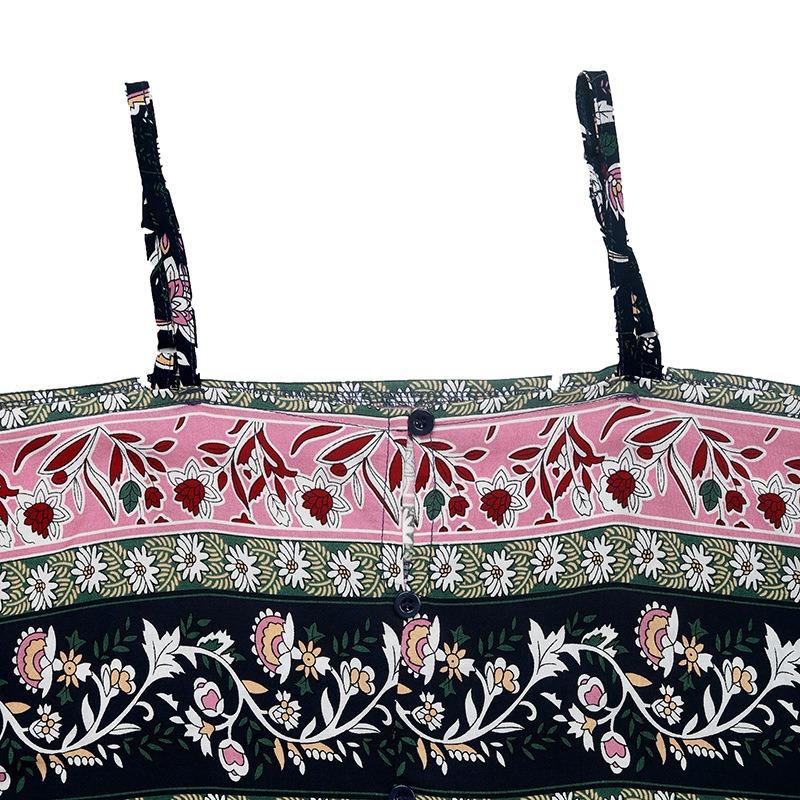 Женская летняя новая блузка с бретелью через шею и рукавами «летучая мышь» в этническом стиле с принтом