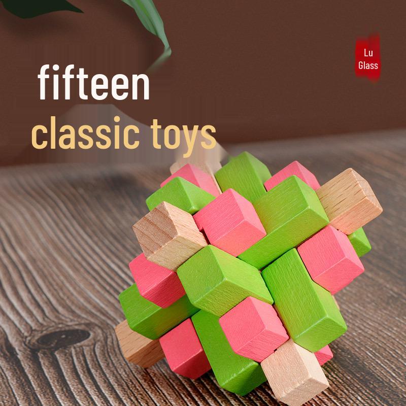 Kids' Educational Luban Lock IQ Puzzle Set: Assembly Toy for Stress Relief
