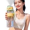 Спортивная бутылка для воды с распылителем и трубочкой, для питья напрямую, двойного назначения, пластиковые бутылки для воды для путешествий на открытом воздухе, офиса, прогулок