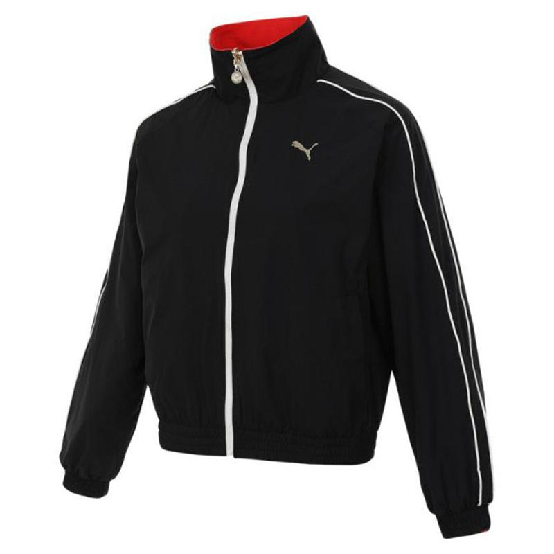 Puma Удобная куртка с длинным рукавом и воротником-стойкой с логотипом, женские куртки, цвет черный 631422-01