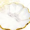 Lala Christie Akoya Pearl Through 18K Women's 3-Bead Necklace, Gold, lp56-0003-yg