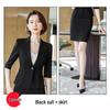 Женский профессиональный костюм с блейзером с коротким рукавом и юбкой - Коллекция весна/лето