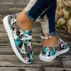 Мода 2024 Женские кроссовки Печать Холщовые Легкие Кроссовки Без Застежек Дышащие Мокасины Повседневная Обувь для Женщин