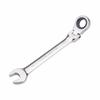 Ratchet Wrench, Open-End Wrench, 15mm, Maintenance Tool, Perfect for Cars, Motorcycles, and Furniture Assembly, with a Mirror Finish and Adjustable An