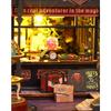 Moin Moin 1/24 Scale Dollhouse Miniature DIY Kit Set: Magic City [English Instructions Included] Magic Castle, Cat, Black Shop, Hotel | LED Light + Ac