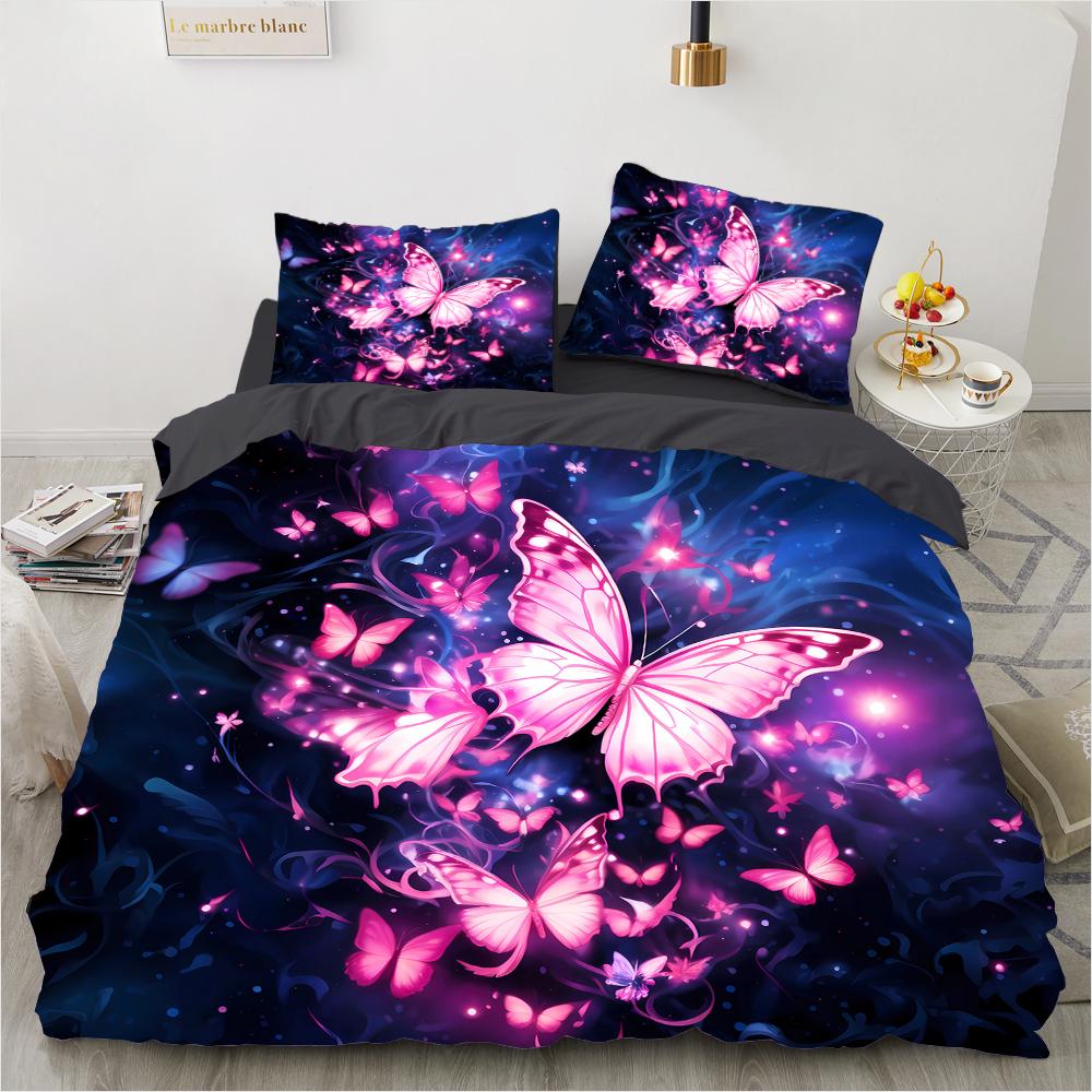 Красочный ретро-принт с 3D-принтом в виде бабочки (комплект из трех частей) односпальная двуспальная кровать пододеяльник наволочка комплект постельного белья