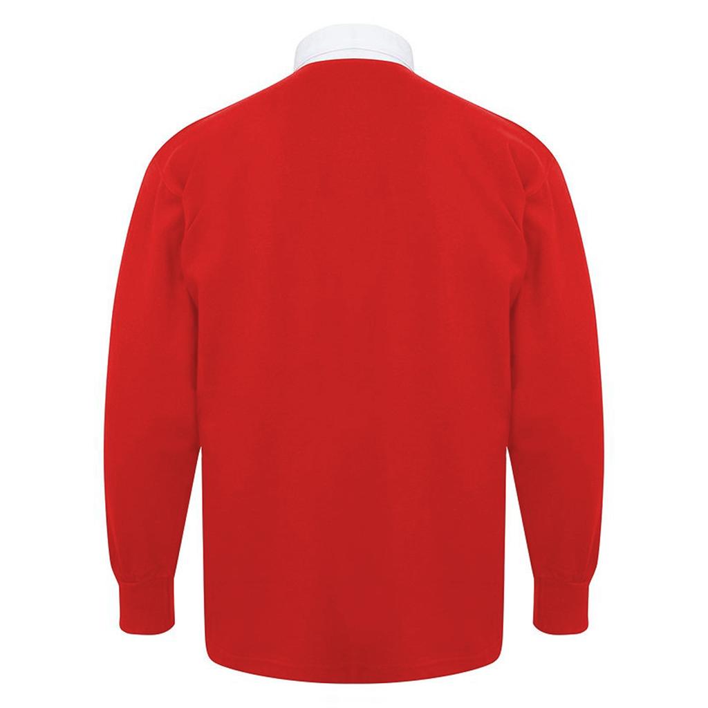 Front Row Детская однотонная спортивная рубашка-поло в стиле регби унисекс с длинными рукавами