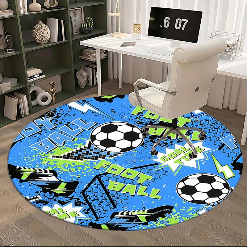 Football Theme Office Carpet Chair Mats, Soccer Ball Design, Sports Decor for Home Office, Living Room, Bedroom, Gift Idea1118060a