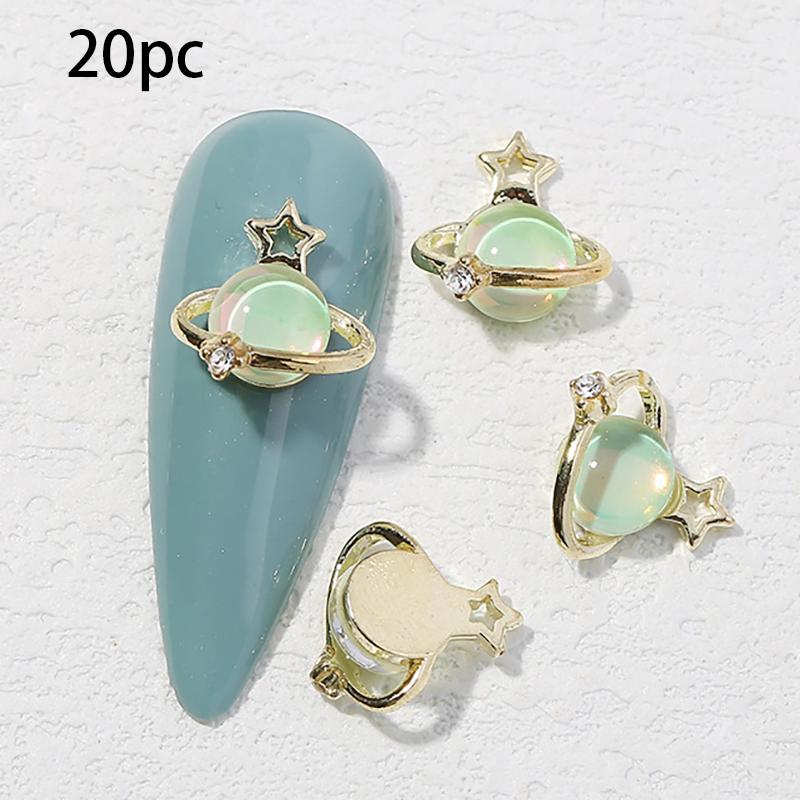 20 шт. Запад после планеты ювелирные украшения для ногтей, Запад после легкой роскоши кошачий глаз звезда, Земля Планета носить аксессуары для ногтей, аксессуары для ногтей