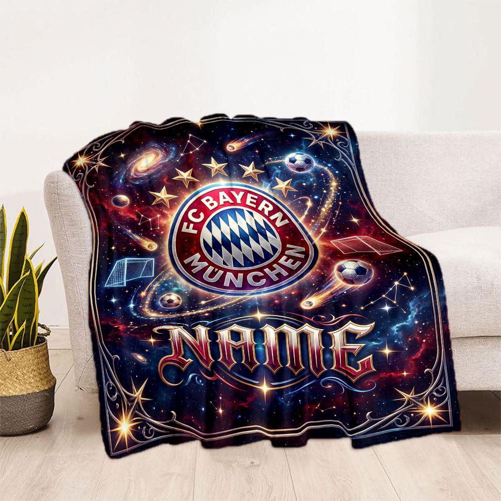 Galactic Bayern Crest Customize Text Blanket Gift Customizable Blanket Comfortable Suitable for Livingroom Living Room Seaside Office Chair