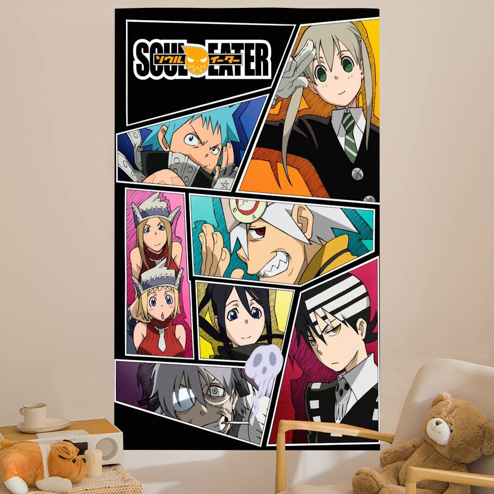 Fantasy Anime Soul Eater Anime Tapestry Hanging Tarot Hippie Wall Rugs Dorm Home Decor
