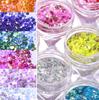 12 цветов/набор смешанных 3D ультратонких блестящих блесток для ногтей DIY хромированная пудра блестящая круглая толстая часть ослепительное украшение для маникюра