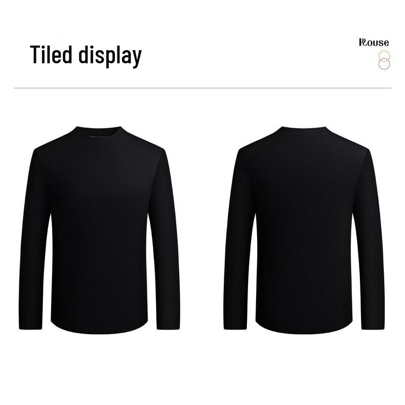 LUOZ Men's Wool Blend Round Neck Sweater