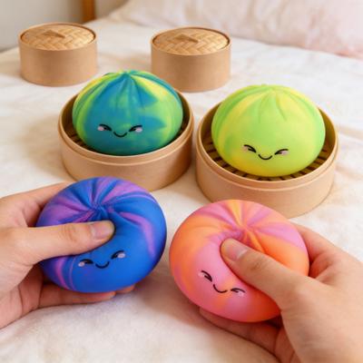 Смешной Баоцзы Антистресс Мялка Мультяшная Пельмешка Игрушка для Сжимания Мягкий Имитация Теста Игрушка-Антистресс Сенсорная Игрушка