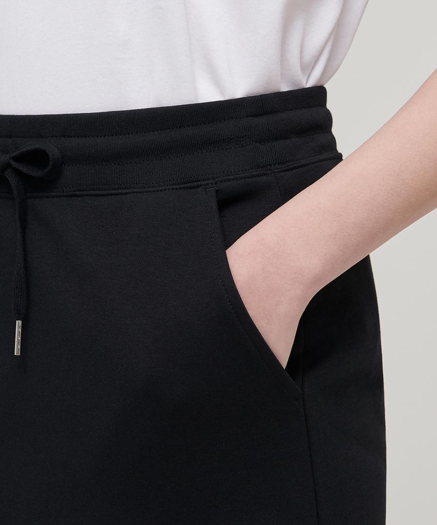 MUSINSA STANDARD WOMAN Женская длинная юбка-свитшот из махровой ткани на плоской подошве [Черный]