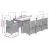 VidaXL Ensemble à Manger de Jardin avec Coussins 9 pcs, Table et Chaises avec Dossier Réglable, Meubles d'Extérieur Patio 3212210