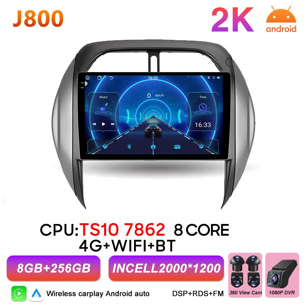 Android 16 Car Radio For Toyota RAV4 RAV 4 2003 2004 2005 Multimedia Player Video 2k Touch Screen Bluetooth 5G Wifi Wireless DVD