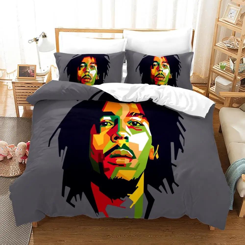 Bob Marley Duvet Cover Collections Music Legends Jamaica Singer Comfortable Bedspreads Queen King Size Bedding Collections