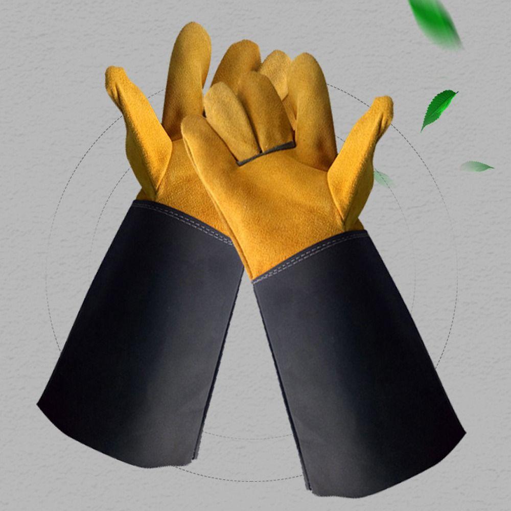 Wear-resistant Cowhide Welding Gloves Fire Protection Welder Work Gloves  Safety Protection