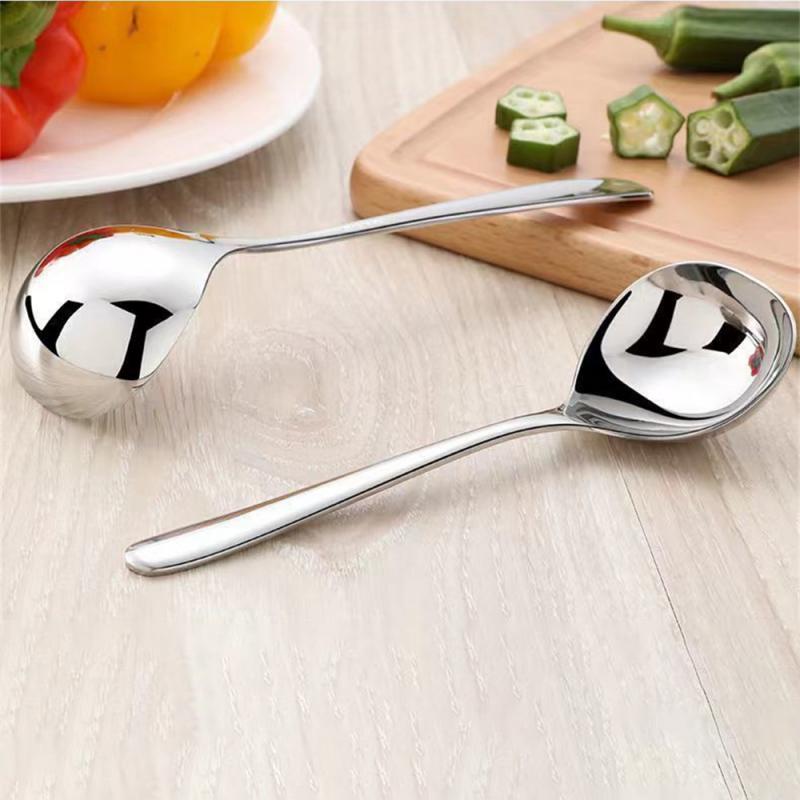 Round Spoon High Quality Stainless Steel Durable Deepen And Thicken Creativity Kitchen Bar Supplies Household Drinking Spoon